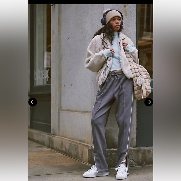 FREE PEOPLE Hop To It Track Pants - Gunmetal MWT Retail $98 - Picture 2 of 10